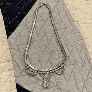 Vintage Well made Quality Street Inc. silver tone crystal choker necklace